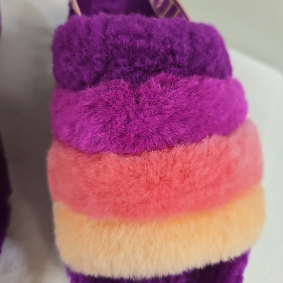 UGG Fluff Yeah Berrylicious  Slide Slippers Mules Size 6 Purple Magenta Pink - Picture 11 of 11